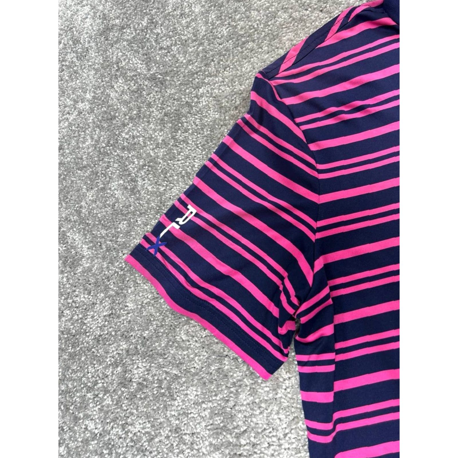 RLX Ralph Lauren RLX Ralph Lauren Polo Shirt Mens Large Pink Blue Golf Shirt Polo Size US L / EU 52-54 / 3 - 3 Thumbnail