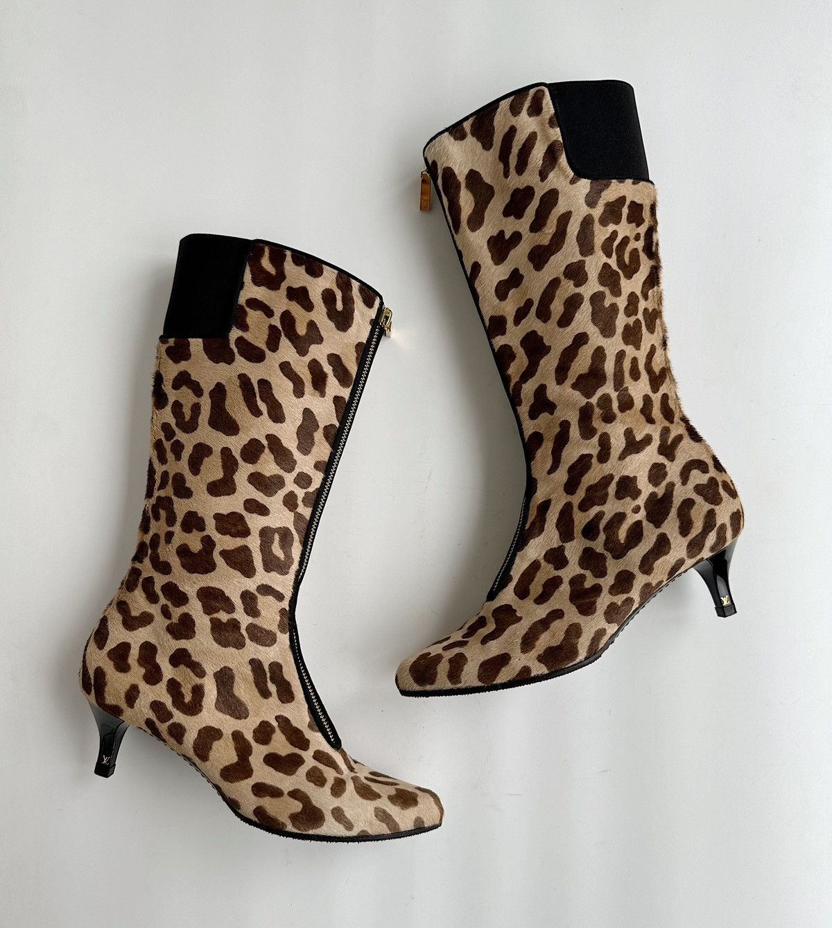 Louis Vuitton × Vintage *sz36.5* LOUIS VUITTON 2003 Leopard Zip Boots y2k archive Size US 6.5 / IT 36.5 - 1 Thumbnail