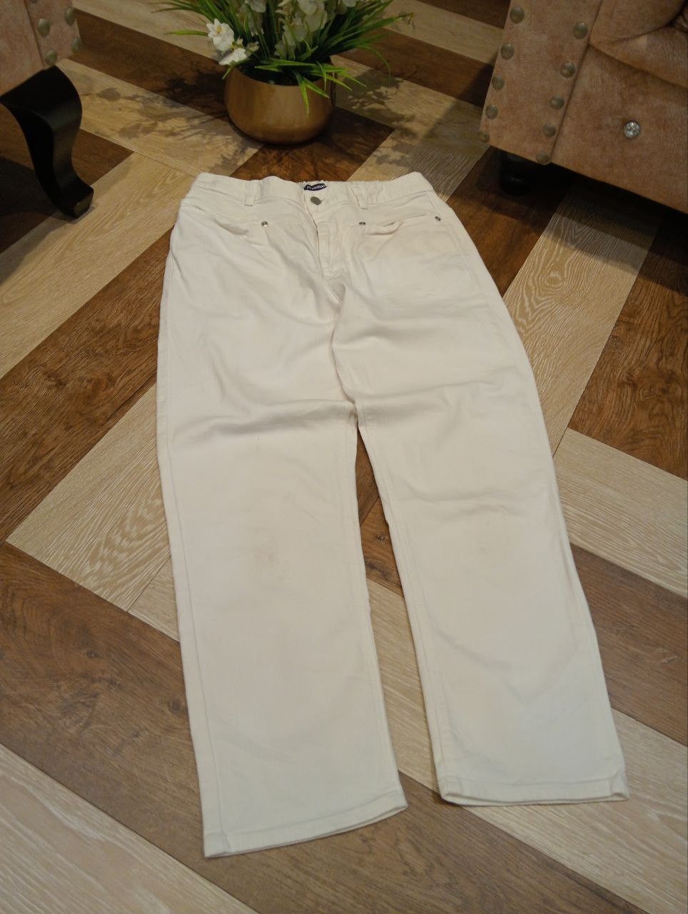 Issey Miyake ISSEY MIYAKE PLANTATION WHITE STRETCH PANTS Size 29" - 3 Thumbnail