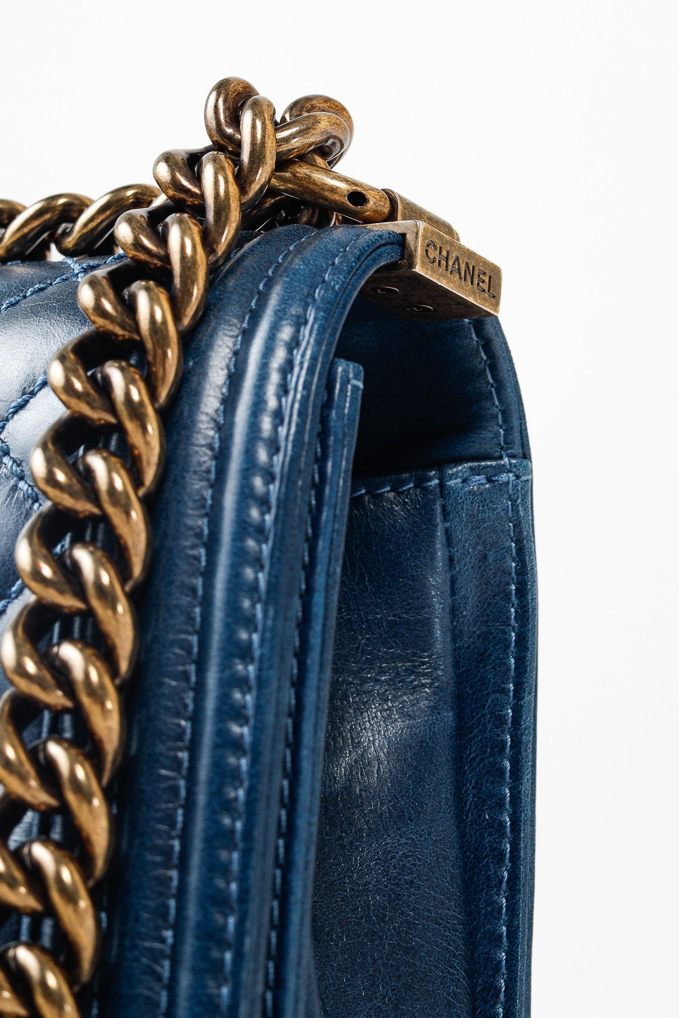 Chanel Chanel Blue Quilted Leather Large Boy Shoulder Bag Size ONE SIZE - 10 Thumbnail
