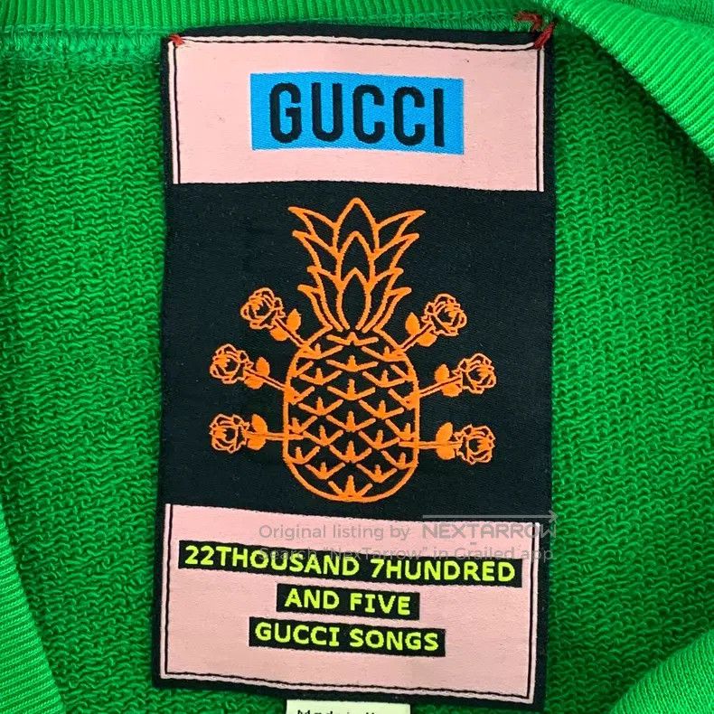 Gucci Gucci Green logo letter pineapple print cotton round-neck Size US M / EU 48-50 / 2 - 6 Thumbnail