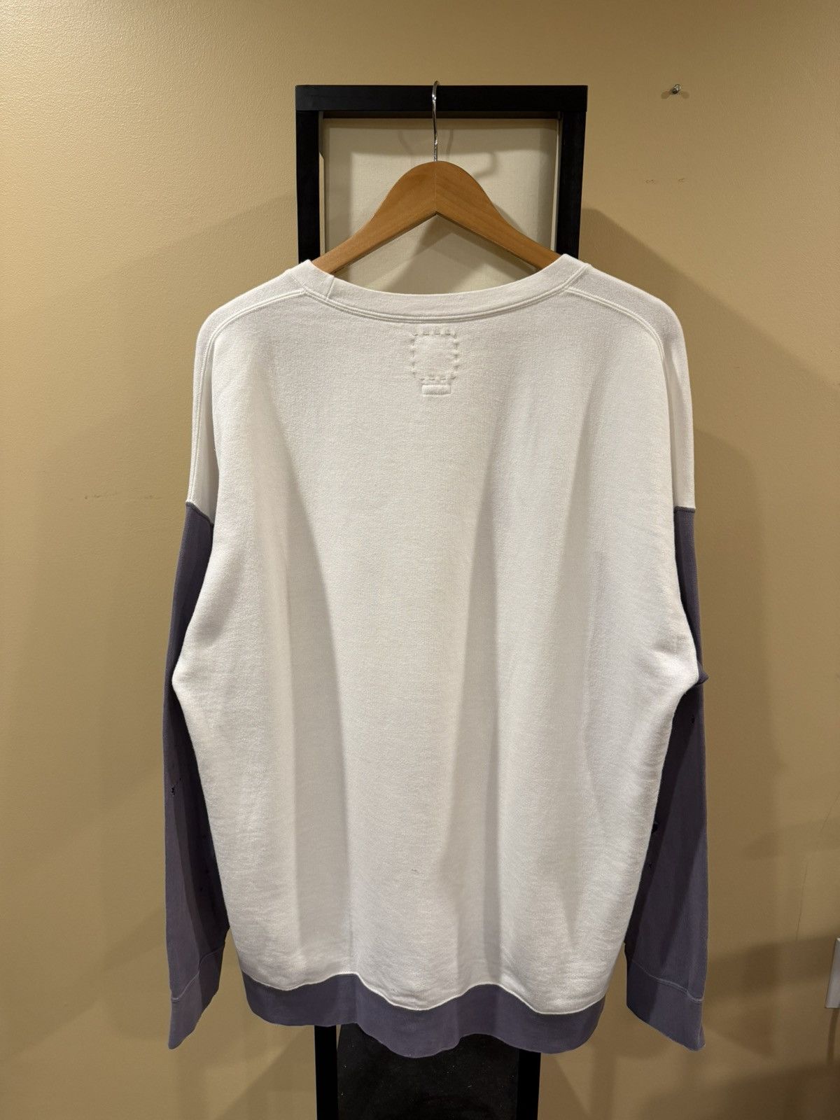 Visvim Visvim SS20 White/Purple Jumbo Crash Distres Sweat L/S Shirt Size US XL / EU 56 / 4 - 4 Thumbnail