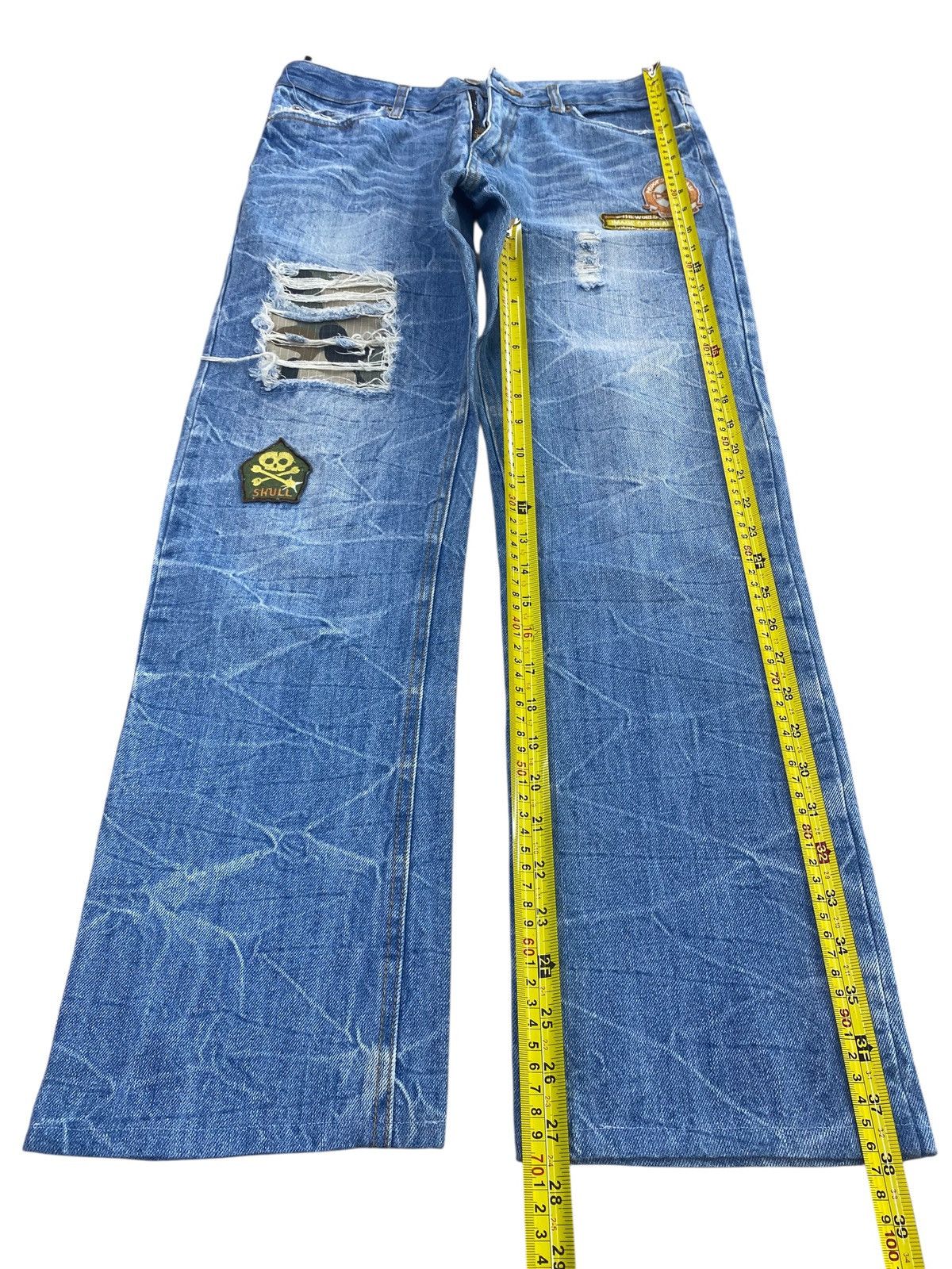 Japanese Brand Japanese Brand Patchwork Distressed Style Loose Jeans Size US 31 - 7 Thumbnail