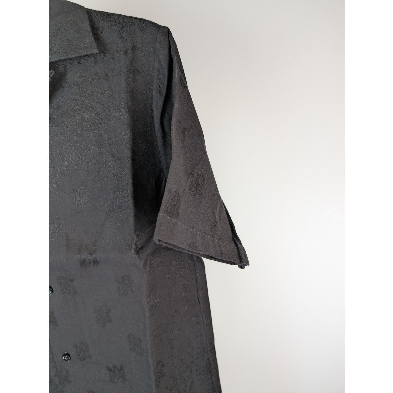 Amiri o1rshd1 MA Bandana Linen Camp Shirt in Black S Size US S / EU 44-46 / 1 - 5 Thumbnail