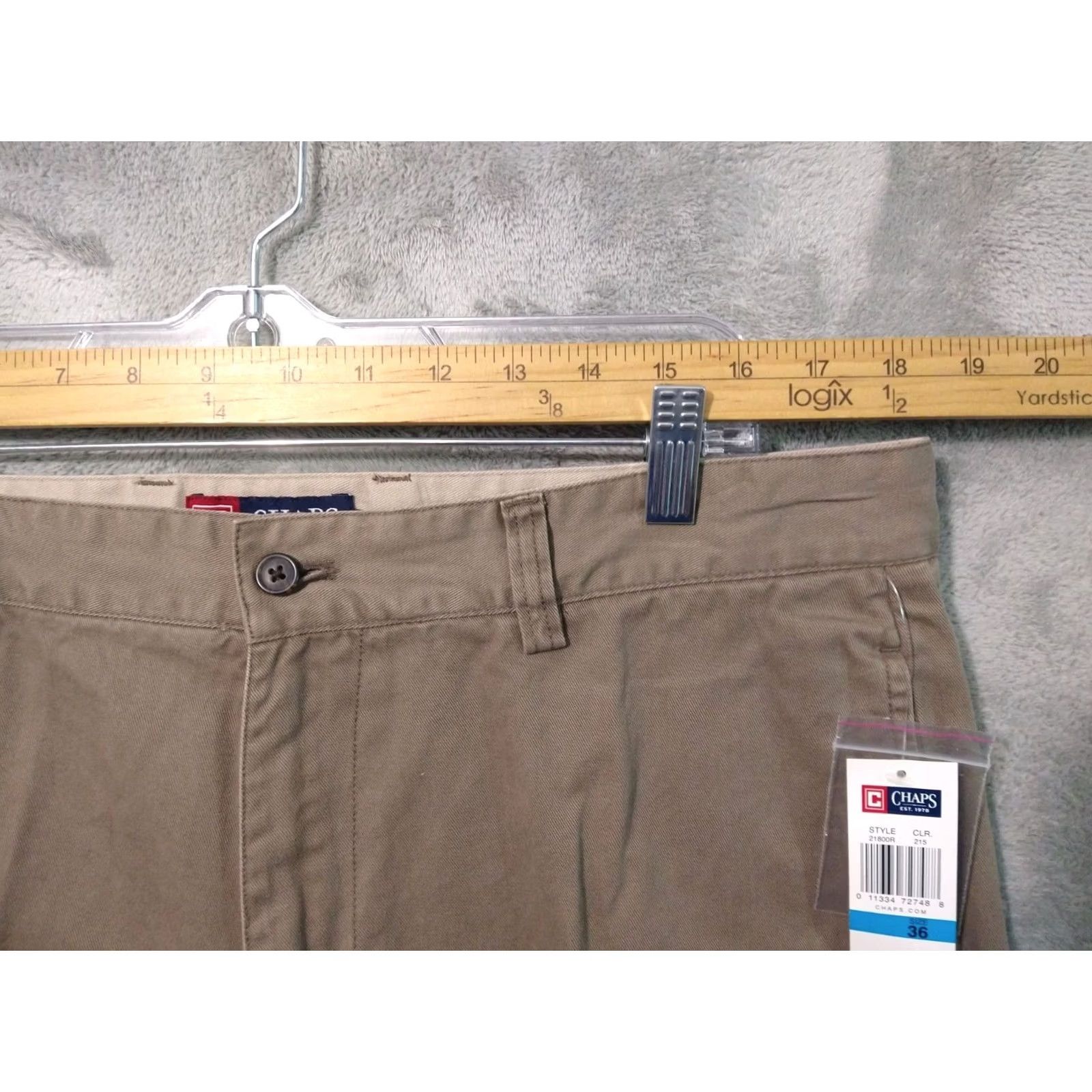 Chaps Chaps Shorts Mens 36 Beige Chino Bermuda Flat Front High Rise Cotton Size US 36 / EU 52 - 4 Thumbnail