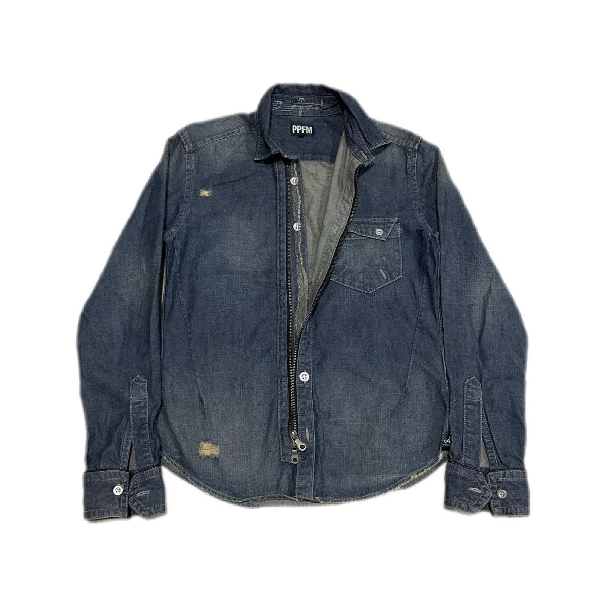 Hysteric Glamour × PPFM × Seditionaries 🔥Sick Y2K PPFM Zipper Denim Shirt Size US M / EU 48-50 / 2 - 2 Thumbnail