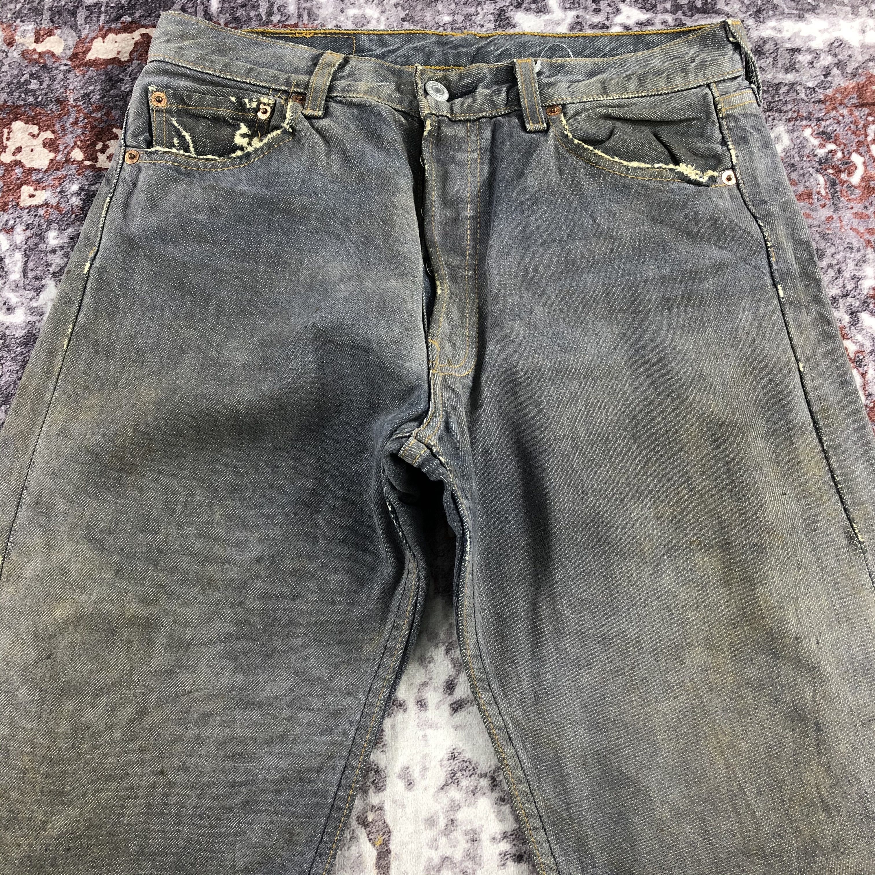 Levi's × Vintage Vintage 90s Levis 501 Distress Jeans-JM2434 Size US 30 / EU 46 - 3 Thumbnail