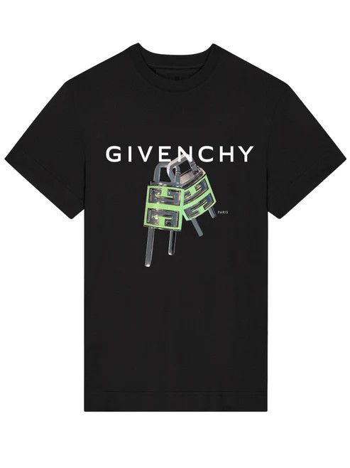Givenchy o1srvl11e0725 Lock T-Shirt in Black Size US L / EU 52-54 / 3 - 1 Thumbnail