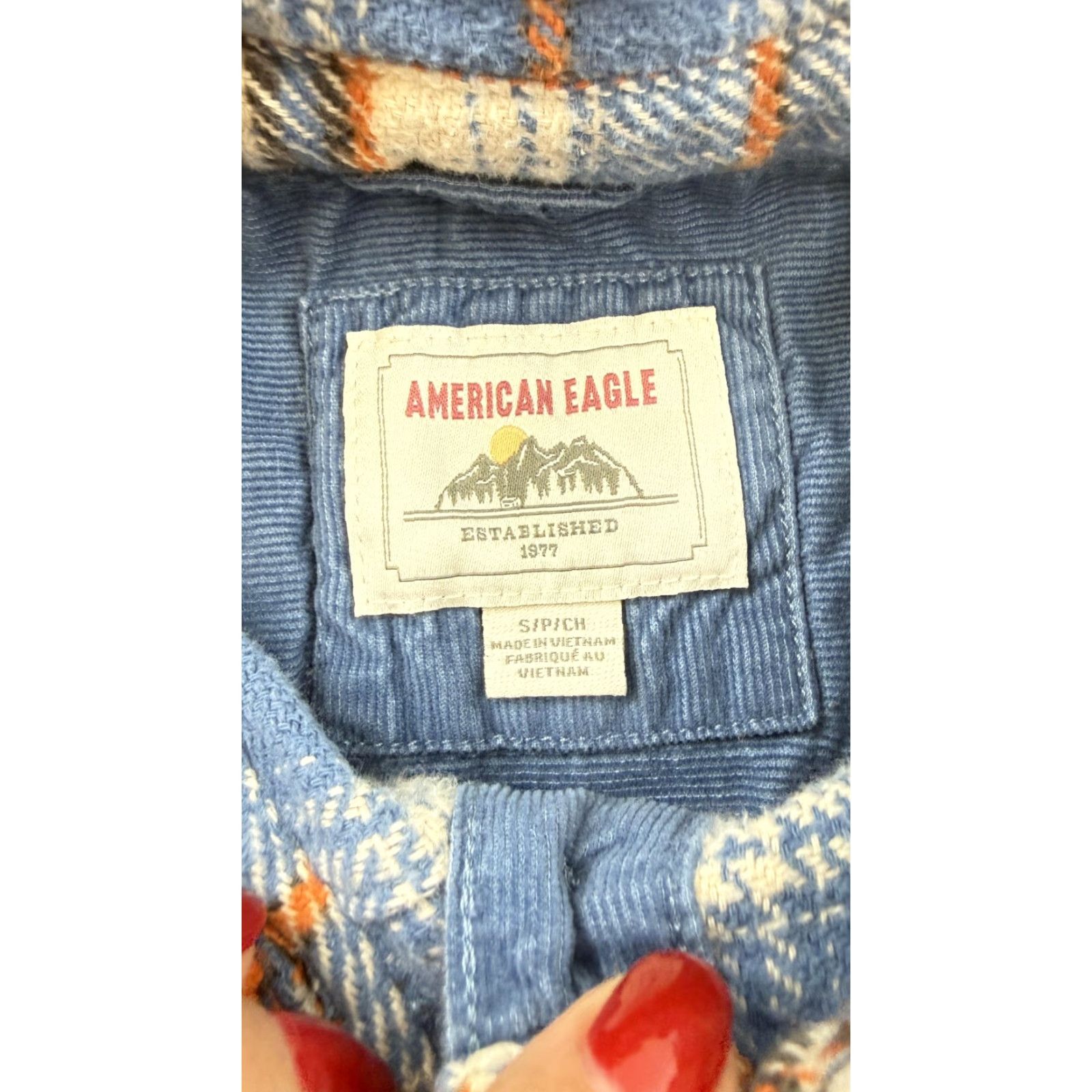 American Eagle Outfitters American Eagle Outfitters Shirt Womens Small Blue Plaid Flannel Long Sleeve Size S / US 4 / IT 40 - 3 Thumbnail