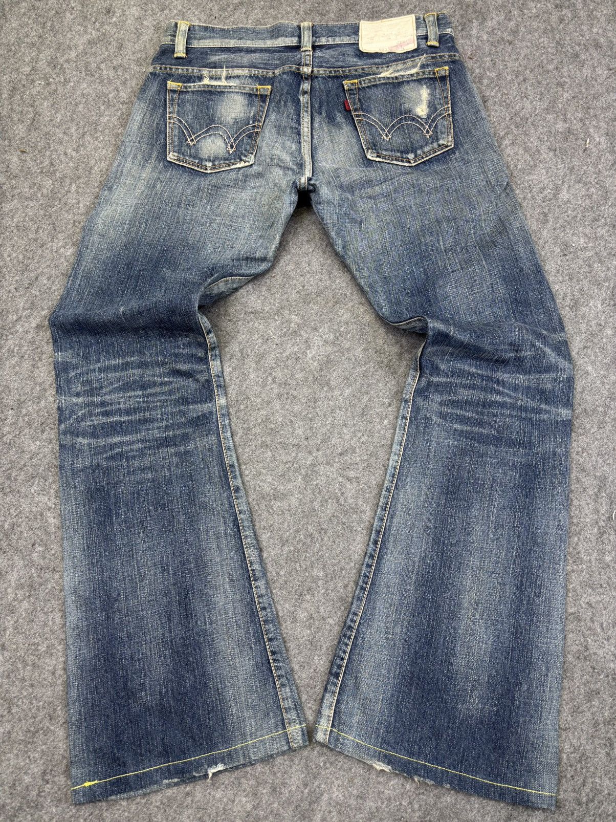 Edwin Flare💥90s Style Edwin Flare Distressed Denim F867 Size 32" / US 10 / IT 46 - 12 Thumbnail