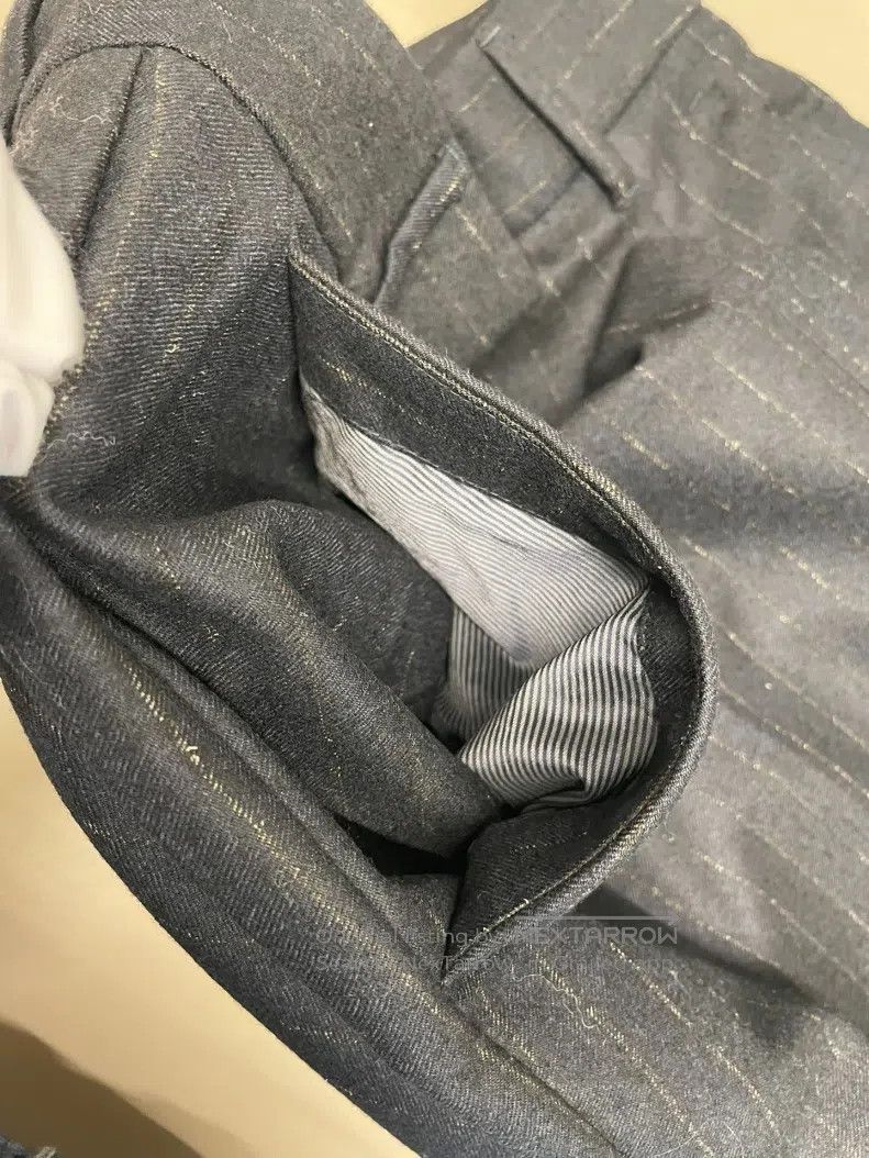 Brunello Cucinelli Brunello Cucinelli Black Gold Thread First Cut Wool Trouse Size 42" / US 20 - 7 Thumbnail