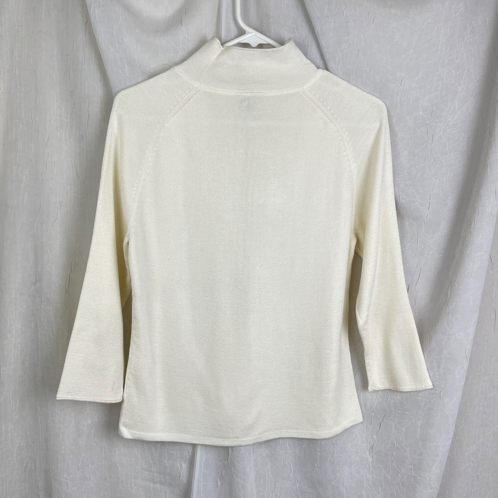 Vintage VTG Y2K Caslon Cream Sweater Mock Turtle Neck Cozy Scandi Size M / US 6-8 / IT 42-44 - 15 Thumbnail