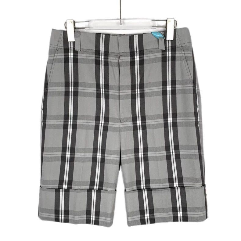Thom Browne Thom Browne size0 Gray cotton trousers with plaid Size US 26 / EU 42 - 1 Thumbnail