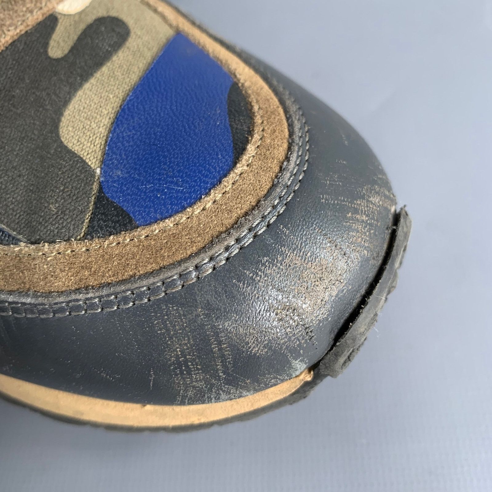 Valentino VALENTINO Blue Taupe Block Leather Rubber Sole Sneakers Size US 9.5 / EU 42-43 - 12 Thumbnail
