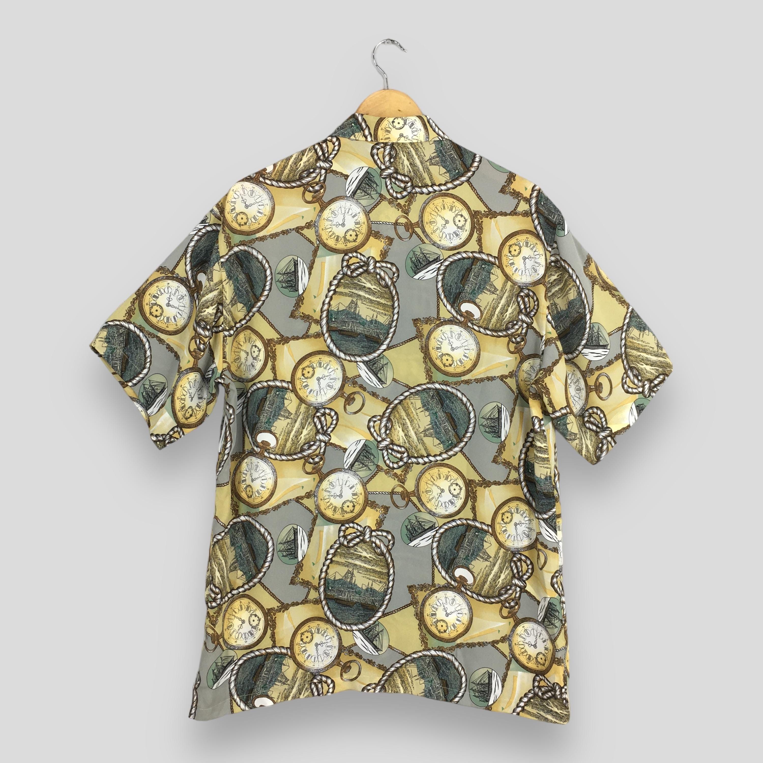 Vintage Baroque Abstract Pattern Polyester Shirt Large