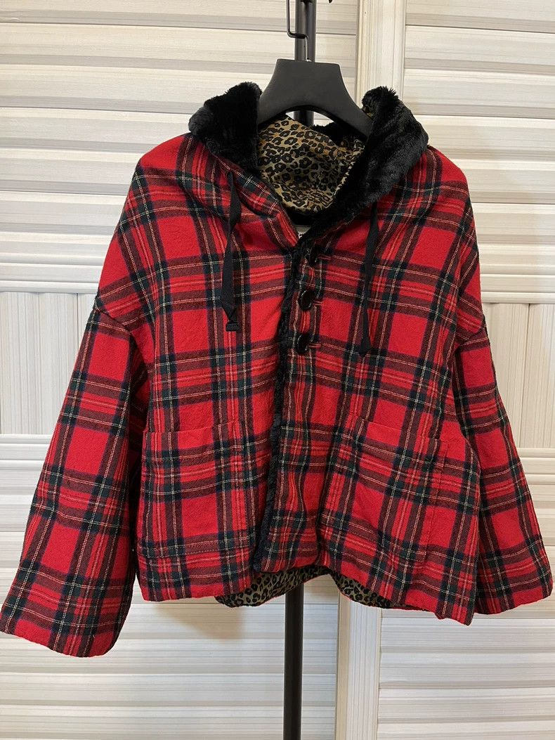 Comme des Garcons Comme Des Garcons Plaid leopard print cape 2502-Nextarrow Size XS / US 0-2 / IT 36-38 - 2 Thumbnail