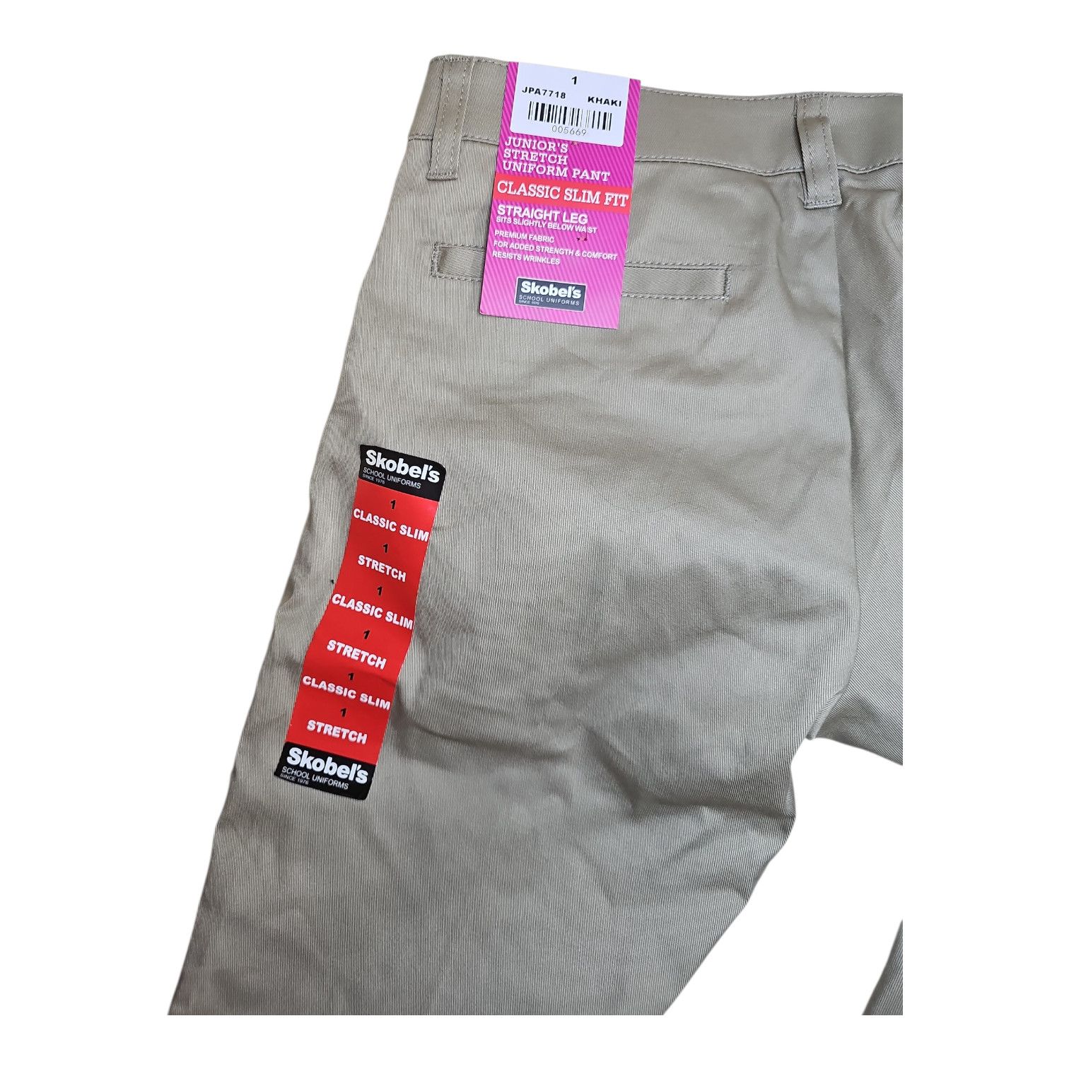 Other Junior's Khaki Classic Slim Fit Straight Leg Uniform Pants Size 24" / US 00 / IT 34 - 7 Thumbnail