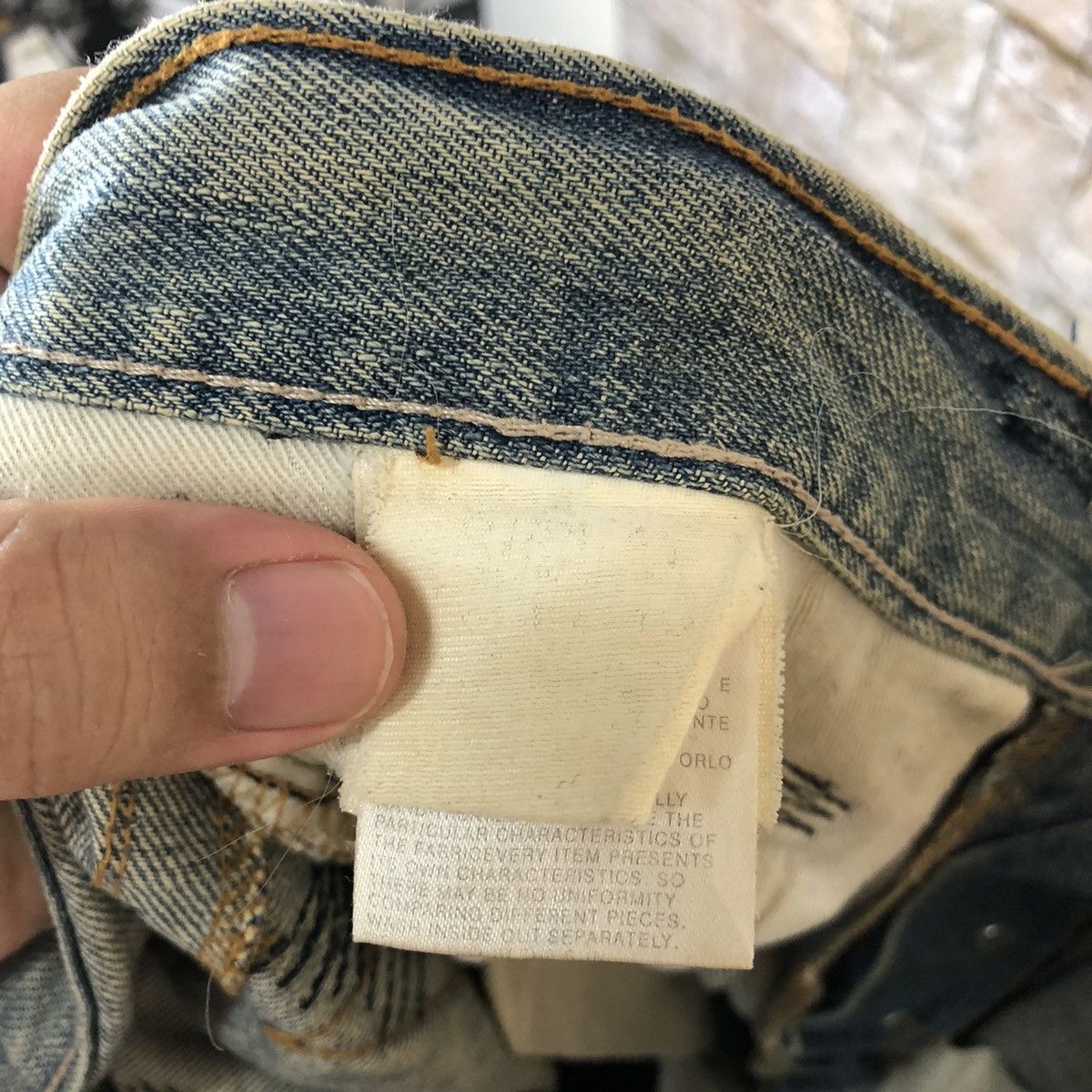 Replay Replay patchwork vintage Blue jeans Denim Pants #A573 Size US 35 - 21 Thumbnail