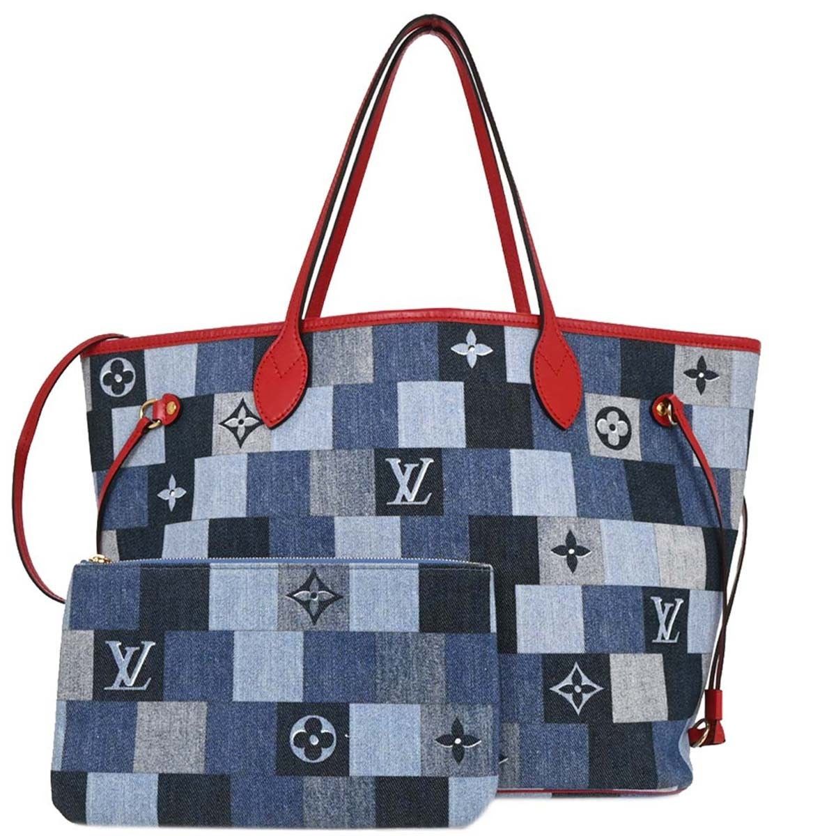 Louis Vuitton Louis Vuitton Neverfull Tote Damier and Monogram Patchwork Denim Size ONE SIZE - 1 Thumbnail