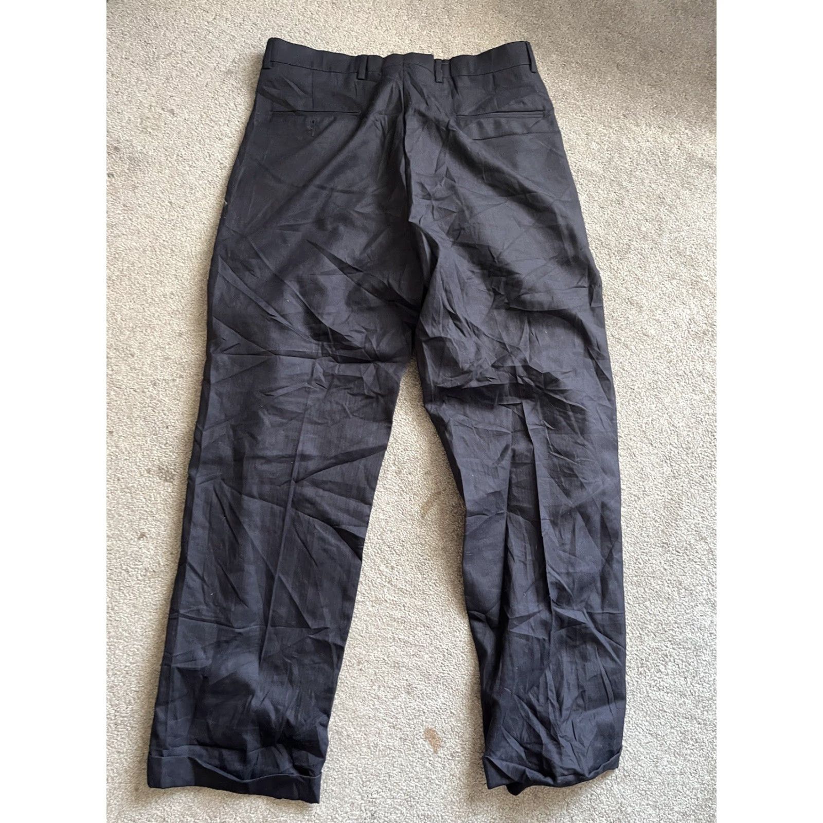 Stafford Stafford Wool Dress Pants Men's 34x32 Navy Blue Pleated Classic Straight Wool Pants Size US 34 / EU 50 - 3 Thumbnail