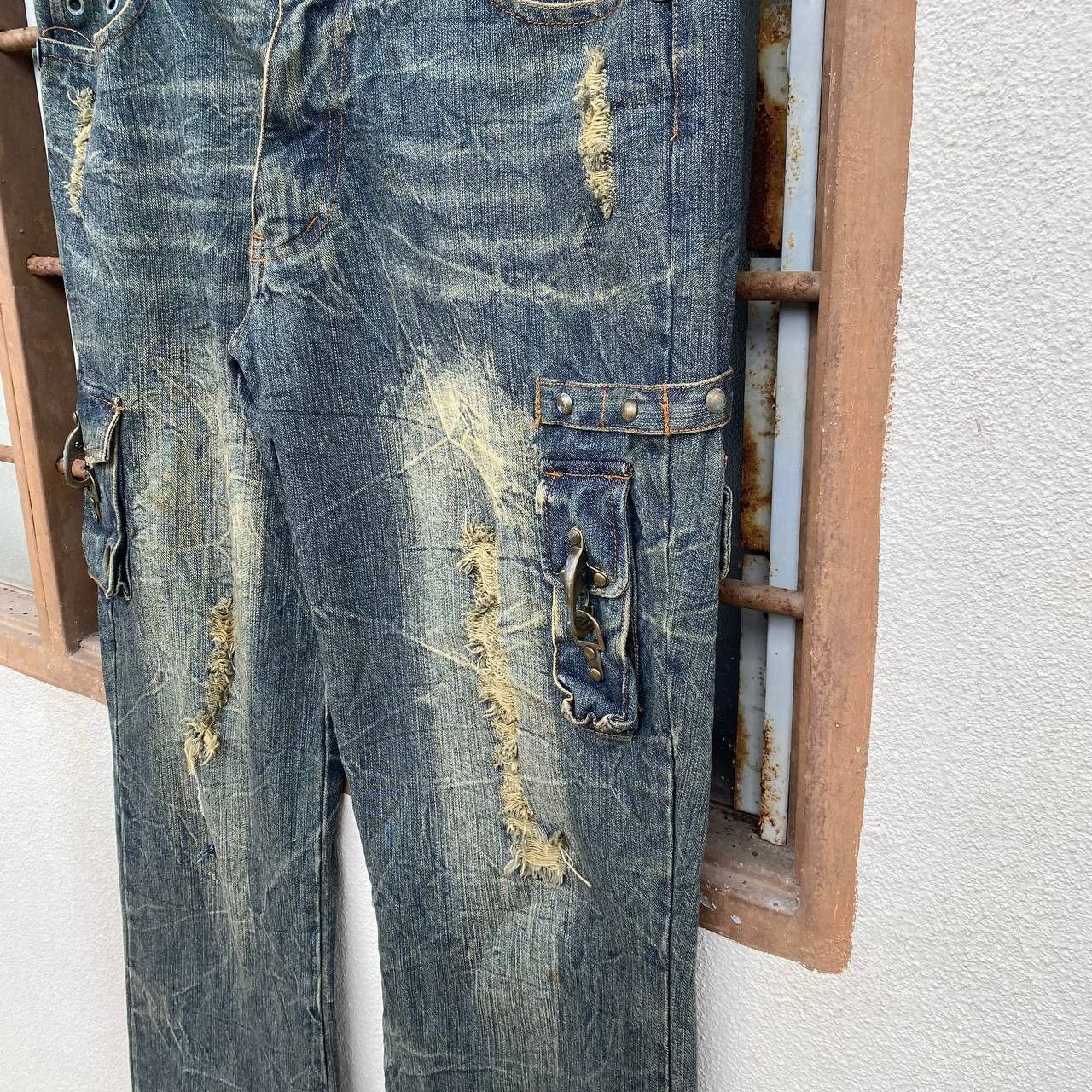 In The Attic Y2K IN THE ATTIC Japan Grunge"Mudwash Distressed Flared Hook Size US 30 / EU 46 - 5 Thumbnail