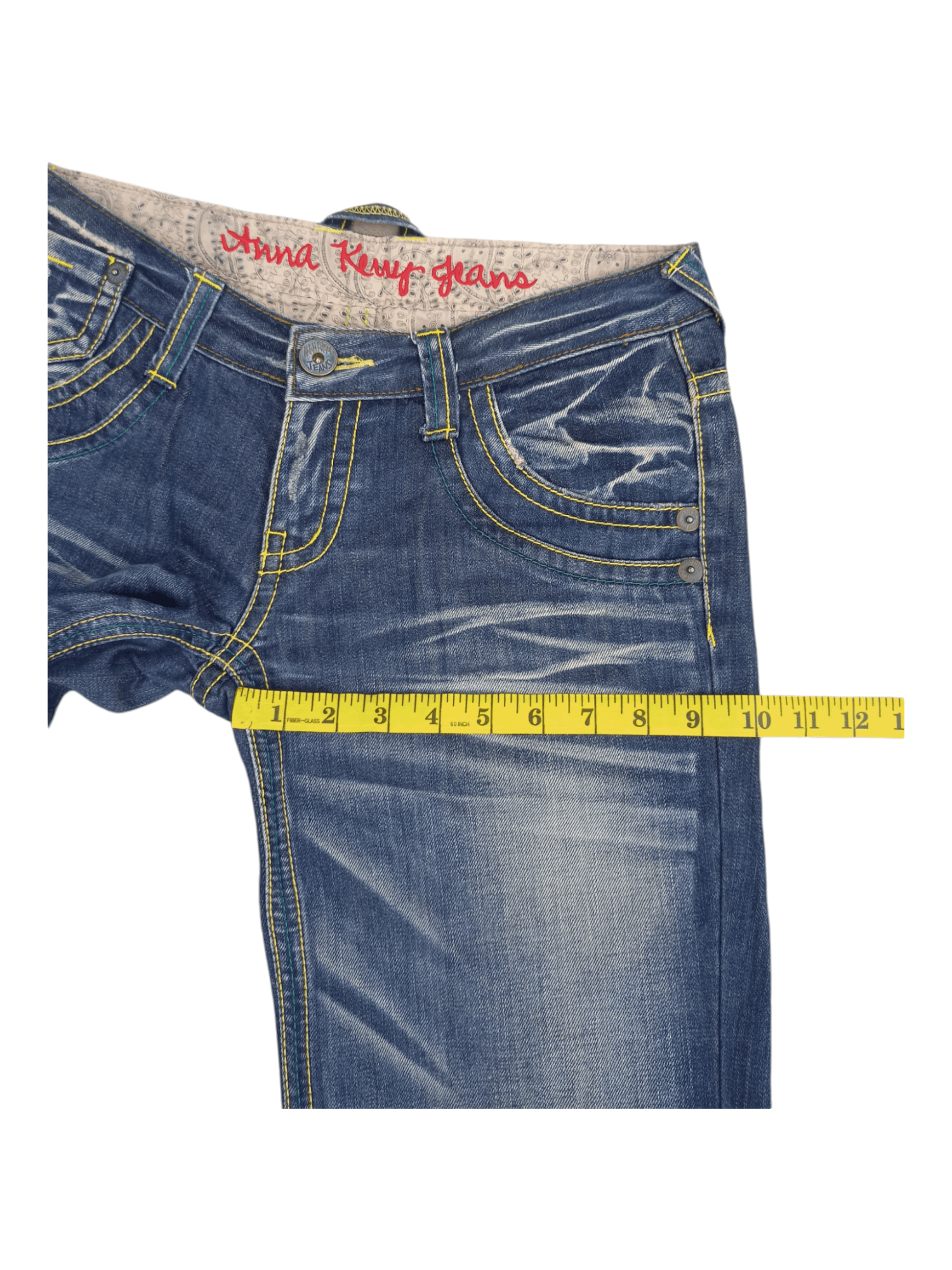 Japanese Brand Anna Kerry Low Rise Mud Max Super Flare Jeans Size US 27 - 18 Thumbnail