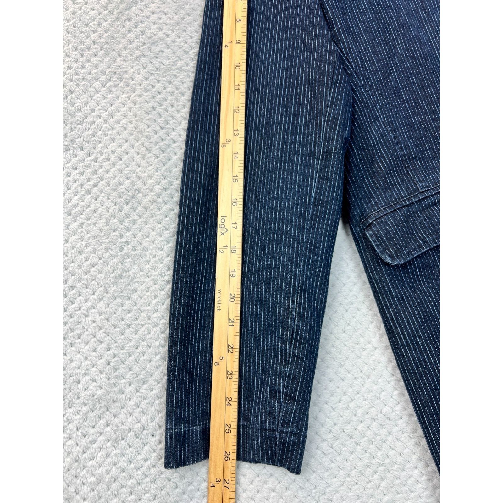 Louis Philippe Louis Philippe Denim Blazer Men Large Striped Vented Jacket Size US L / EU 52-54 / 3 - 14 Thumbnail
