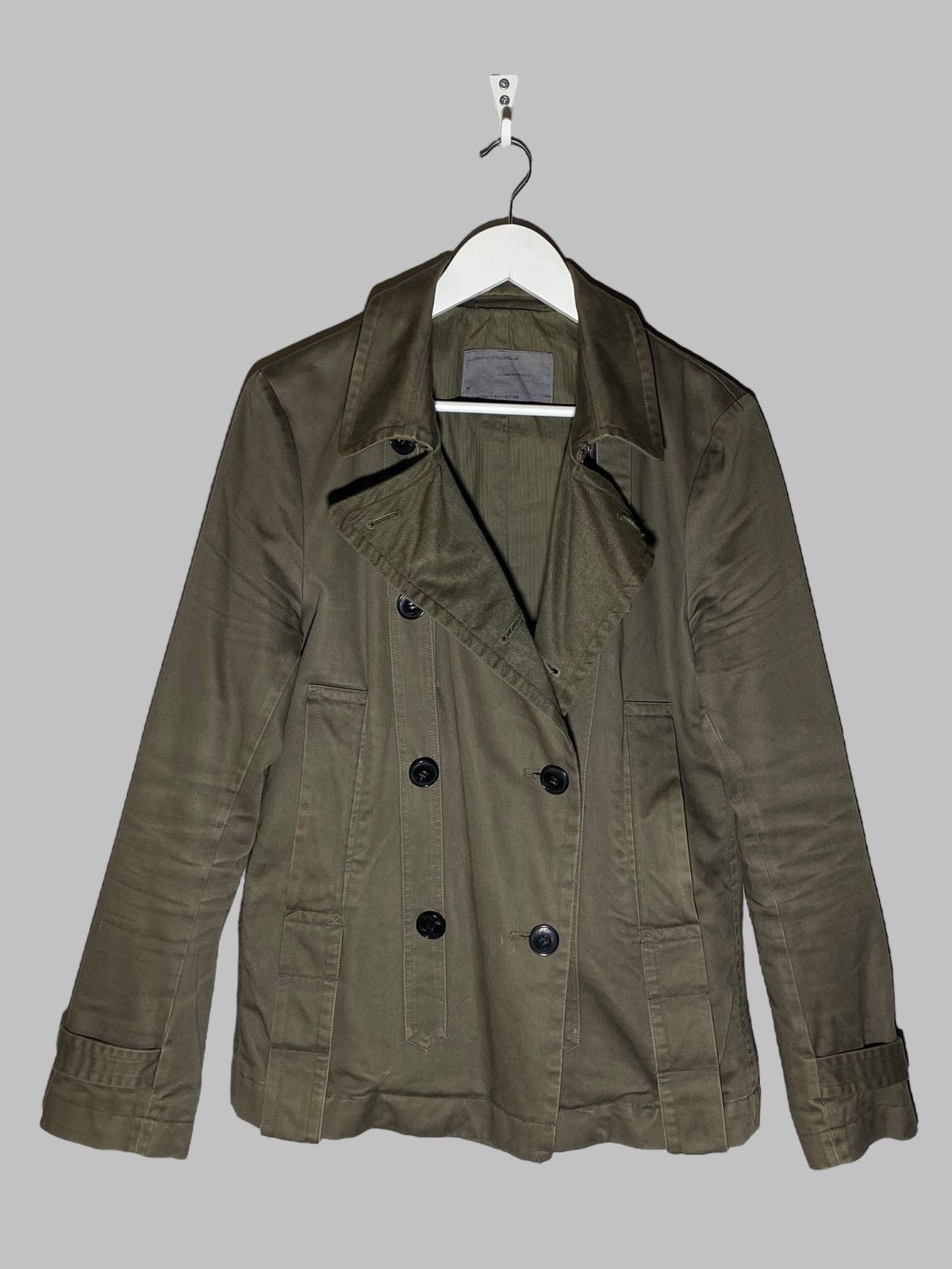 Allsaints All Saints Vagabond Double Breasted Pea Coat Khaki Jacket Size US S / EU 44-46 / 1 - 2 Thumbnail