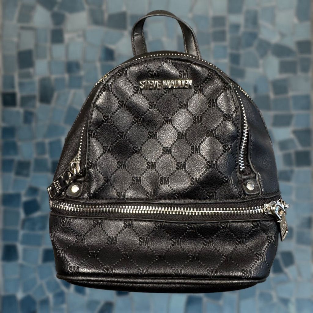 Steve Madden Steve Madden Mini Backpack Purse Sling Bag Black BVIKI BB Logo Women’s 8x8x4 Bag Size ONE SIZE - 1 Thumbnail