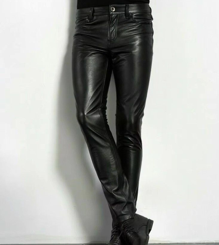 Leather Faux Leather Skinny Pants Size US 36 / EU 52 - 2 Thumbnail