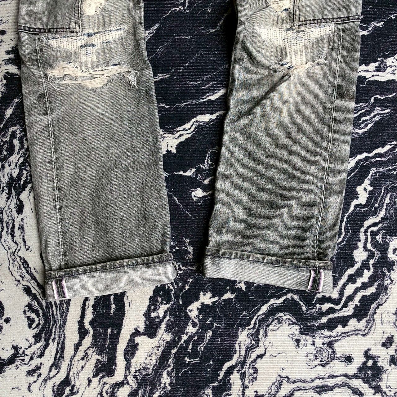 Neighborhood 2003 Neighborhood Savage Selvedge Distressed Cargo Denim Size US 33 - 3 Thumbnail