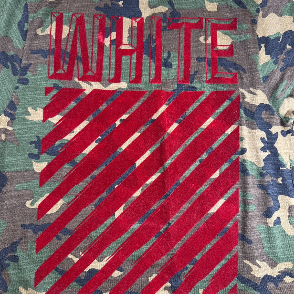 Off-White Off-White All Over Red Short Sleeve Camo Green Tee Mens M Size US M / EU 48-50 / 2 - 4 Thumbnail