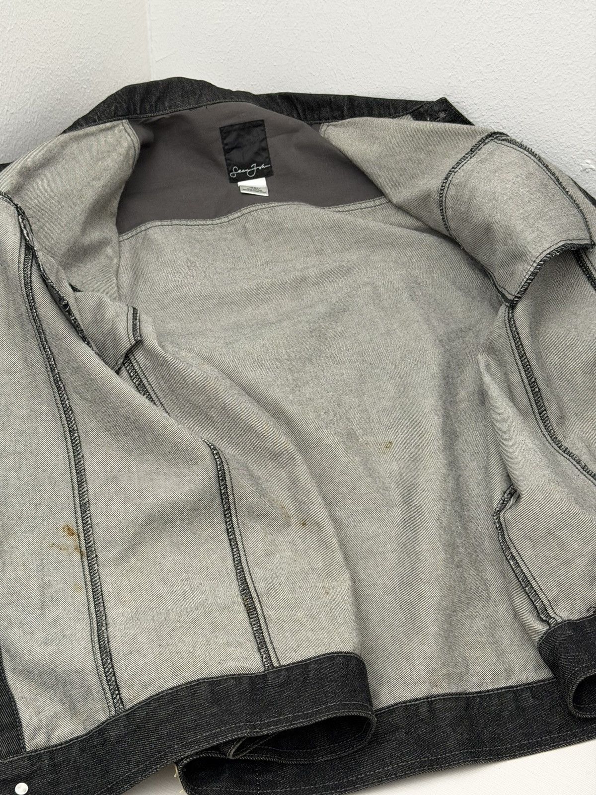 Sean John Vintage Y2K Sean John Black And Gray Denim Jean Jacket XXL Size US XXL / EU 58 / 5 - 12 Thumbnail