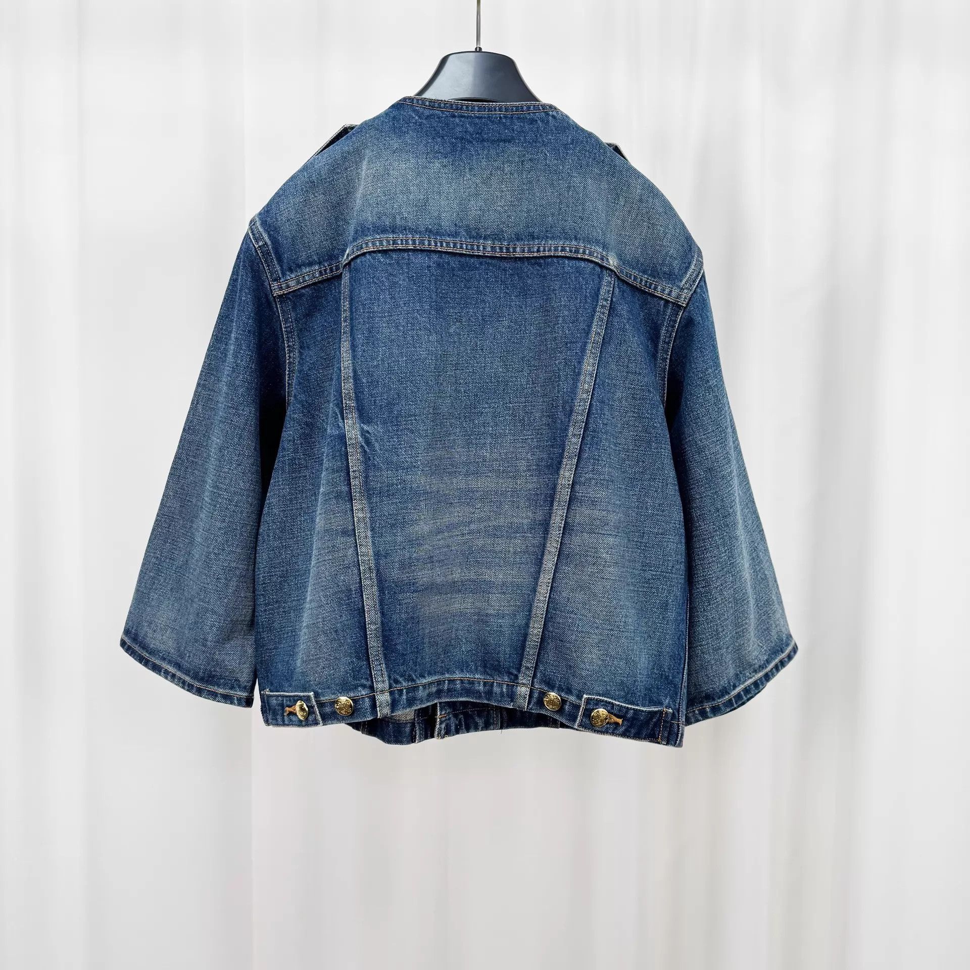 Celine Celine Triomphe Gold-Tone Denim Jacket M New Size M / US 6-8 / IT 42-44 - 2 Thumbnail