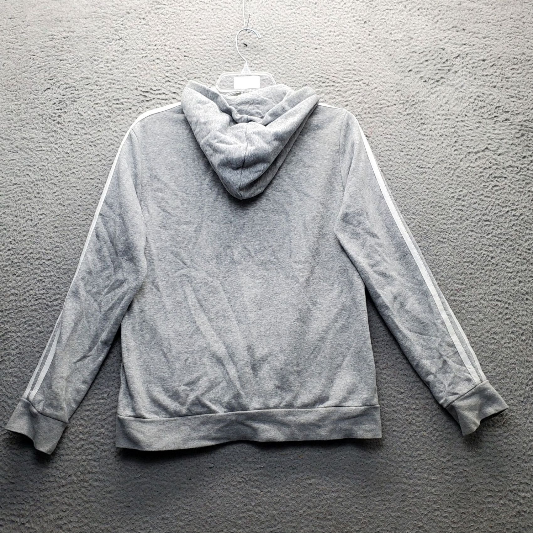 Adidas Adidas Hoodie Womens Size M Gray 2 Stripes Fleece Lined Long Sleeve Pullover Logo Size M / US 6-8 / IT 42-44 - 2 Thumbnail