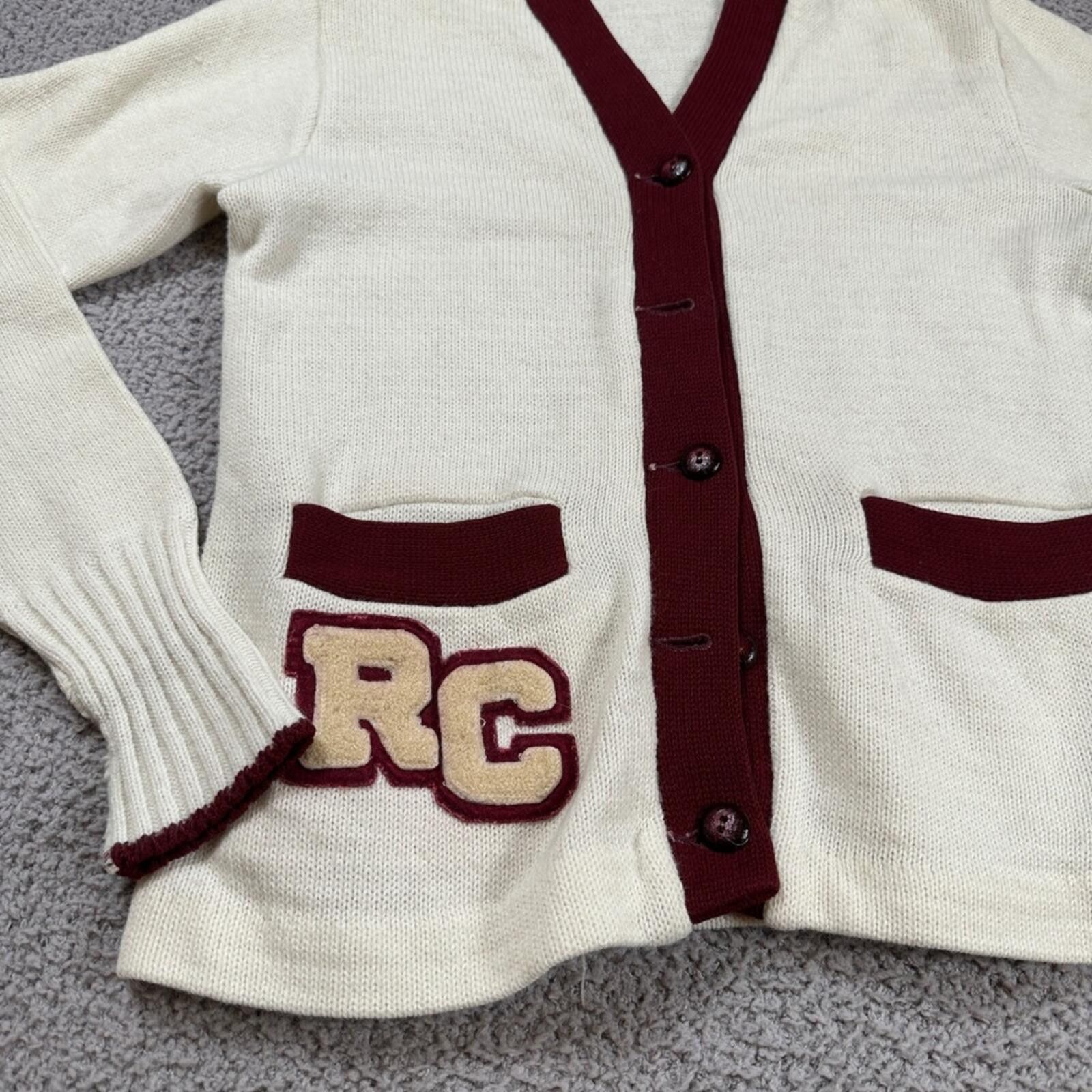 Other Vintage Whiting RC Varsity Cardigan Sweater Mens S Chenille Size US S / EU 44-46 / 1 - 5 Thumbnail