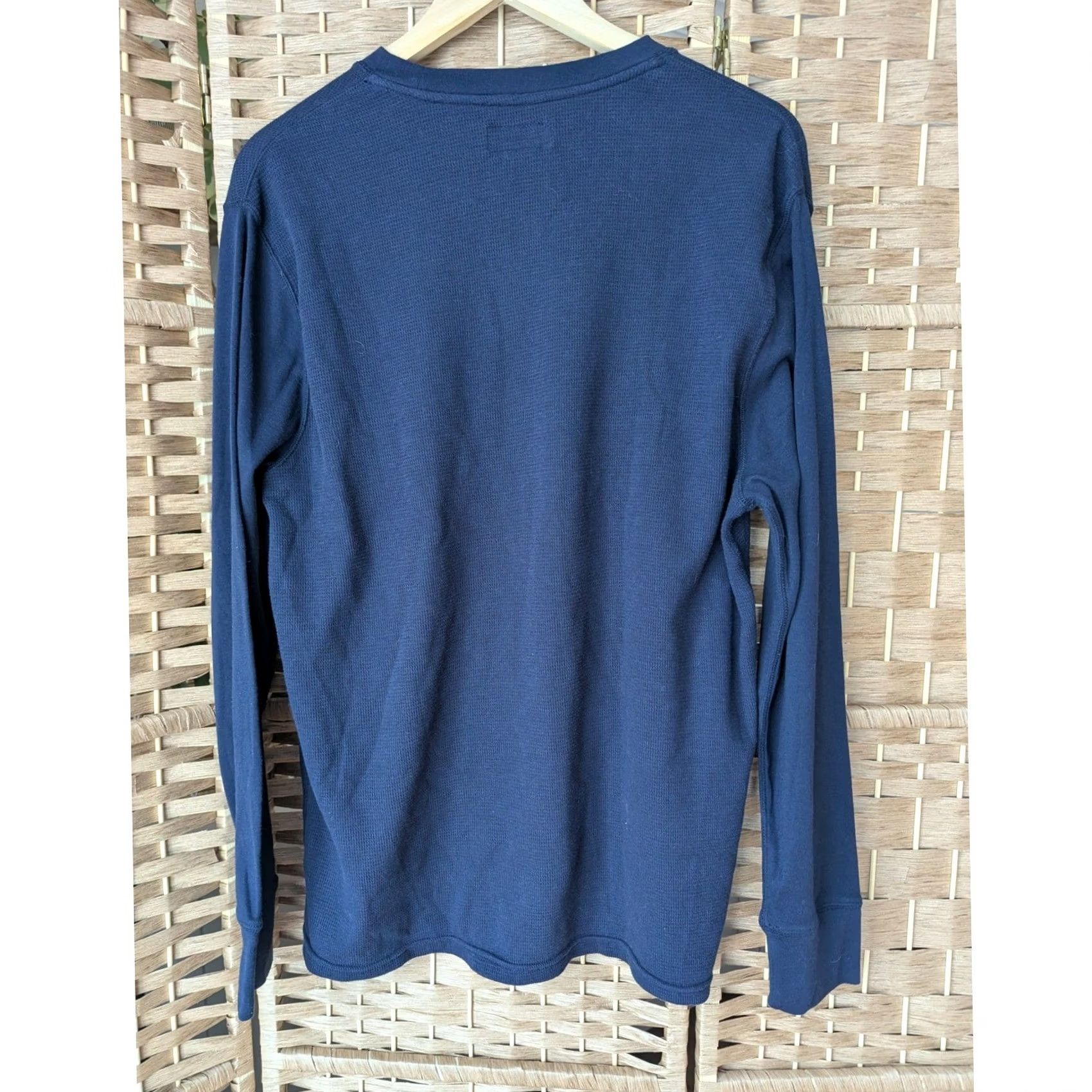 Polo Ralph Lauren Polo Ralph Lauren Navy Blue Long Sleeve Waffle Shirt White Pony Logo Men's XL Size US XL / EU 56 / 4 - 2 Thumbnail