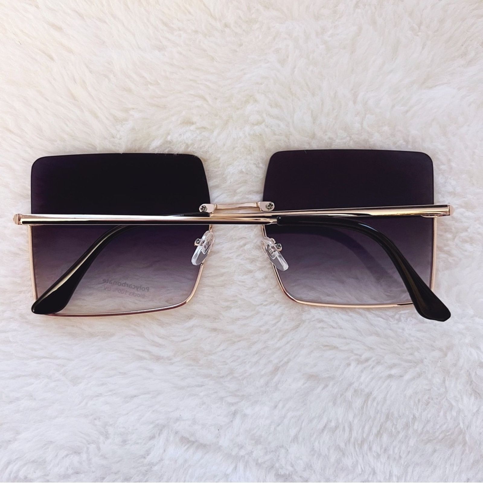 Other Blair Black Modern Rectangle Half Rim Sunglasses Size ONE SIZE - 8 Thumbnail