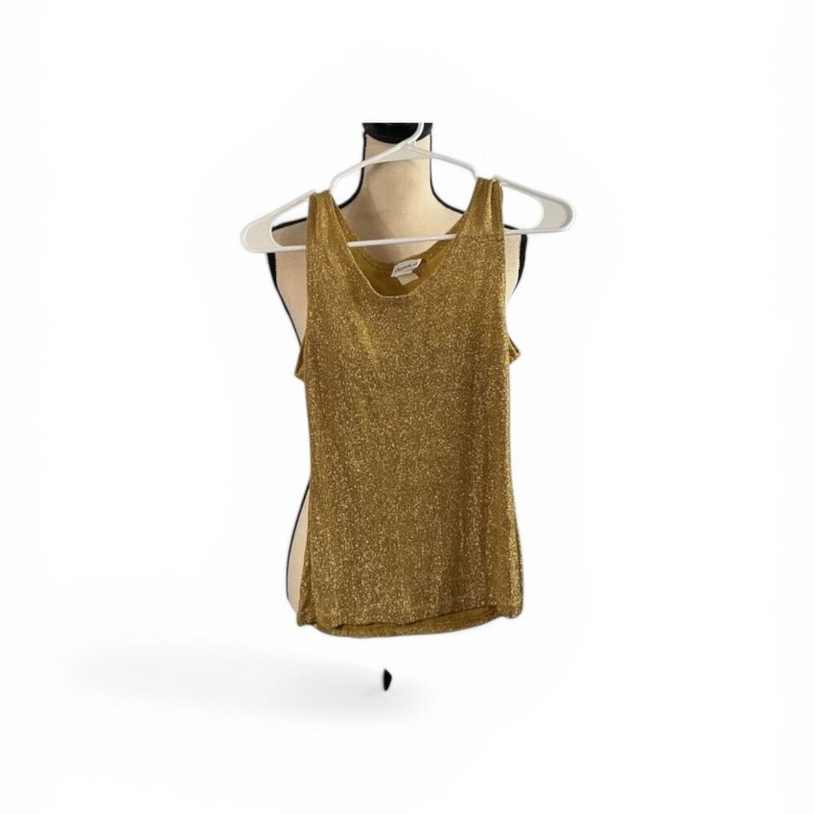Other Jonden Gold Metallic Tank Top –Made in USA Shimmer Knit XS/S Size XS / US 0-2 / IT 36-38 - 1 Thumbnail