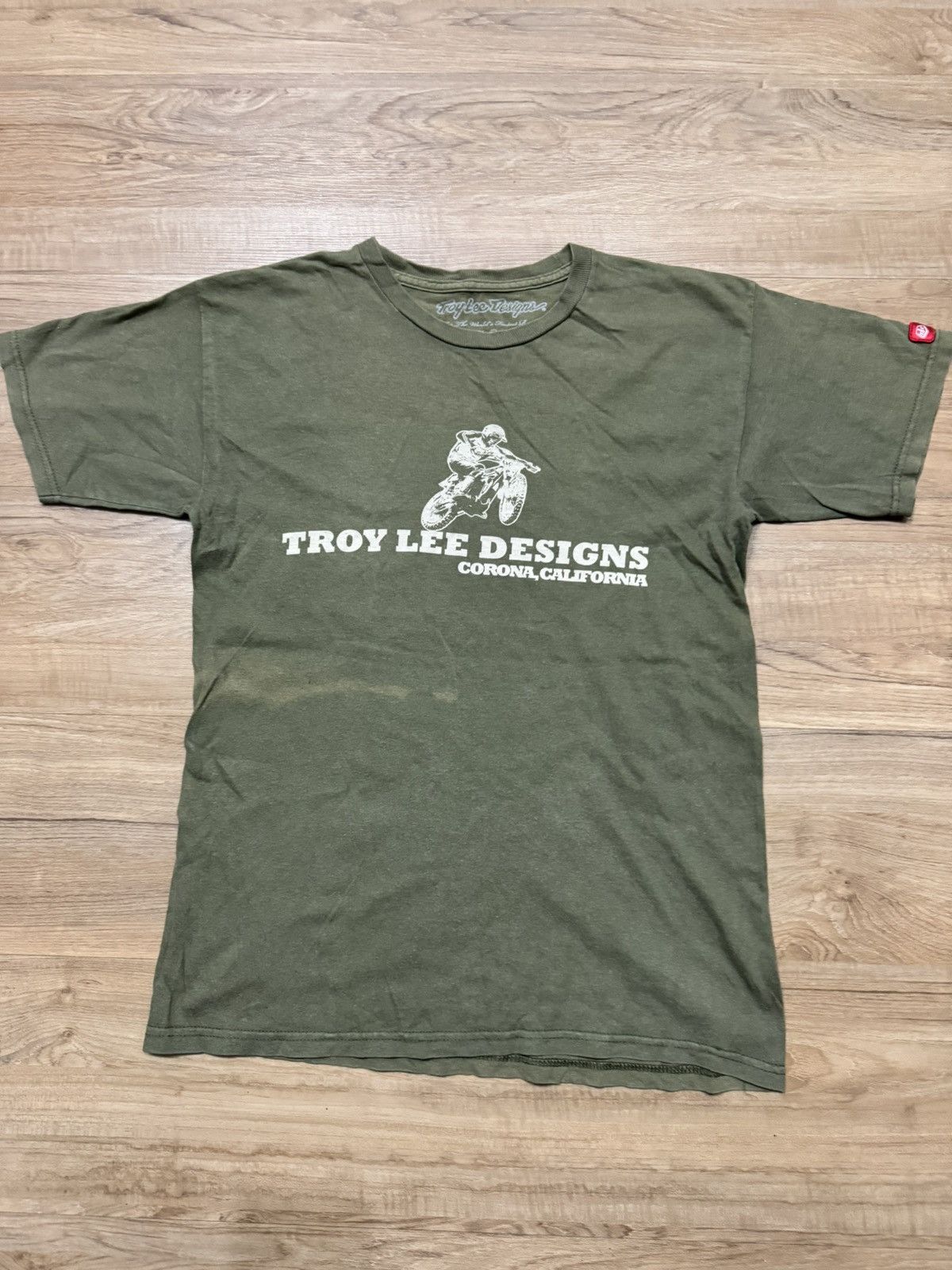 image of Vintage Troy Lee Designs Tshirt in Green, Men's (Size Small)