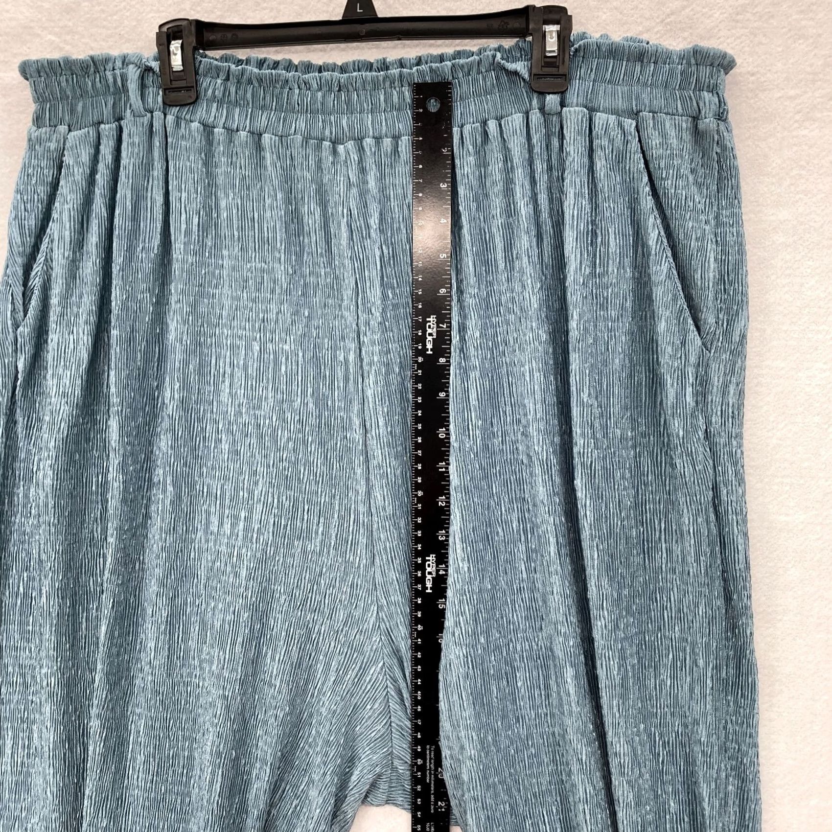 Vintage LuLaRoe Womens 3XL Blue Flowy Wide-Leg Pants Pull On 100% Polyester Regular Size Stretch Pockets Size 27" / US 4 / IT 40 - 7 Thumbnail