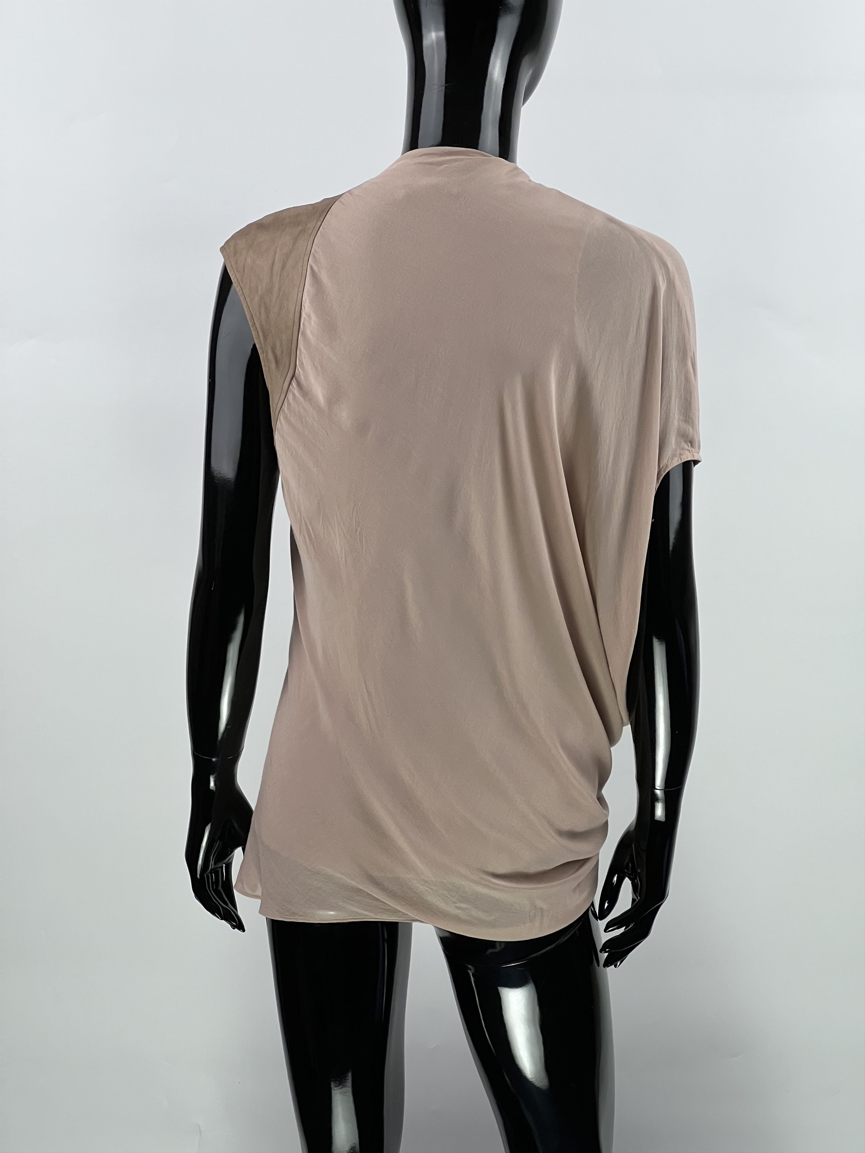 Helmut Lang Helmut Lang Asymmetrical Ruched Sleeveless Blouse Leather Size S / US 4 / IT 40 - 3 Thumbnail