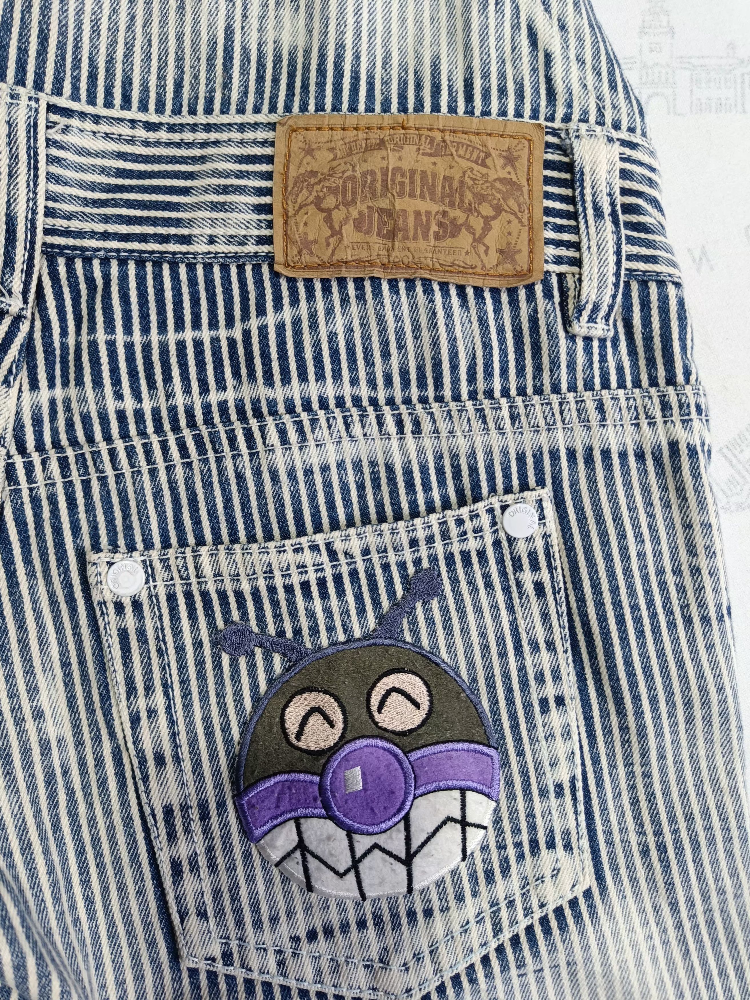 Japanese Brand Vintage Hickory Stripe Overall Cartoon Character Baikinman Size 26" / US 2 / IT 38 - 19 Thumbnail