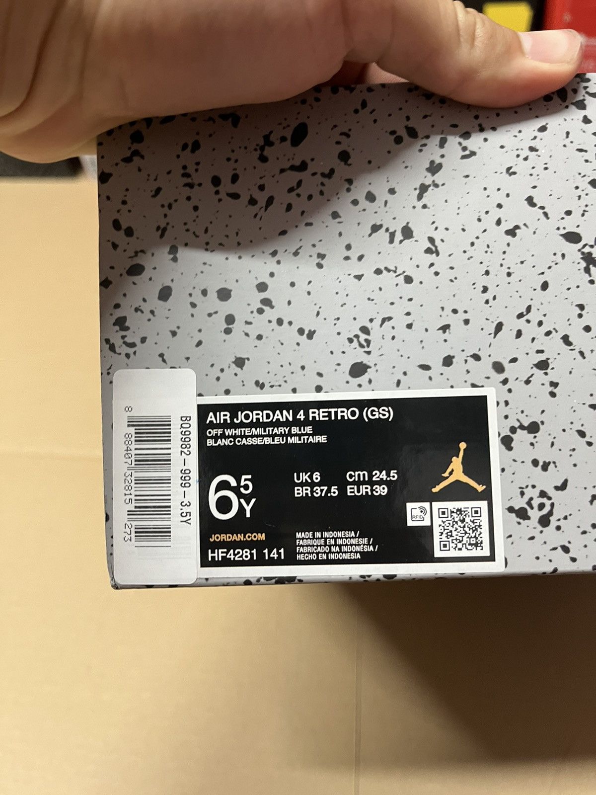 Nike Jordan 4 Retro Military Blue Gs Size US 6.5 / IT 36.5 - 8 Thumbnail