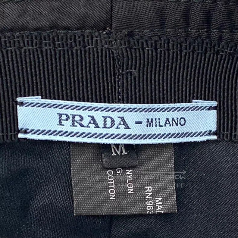 Prada Prada SizeM Black triangle nylon fisherman's hat Size ONE SIZE - 7 Thumbnail
