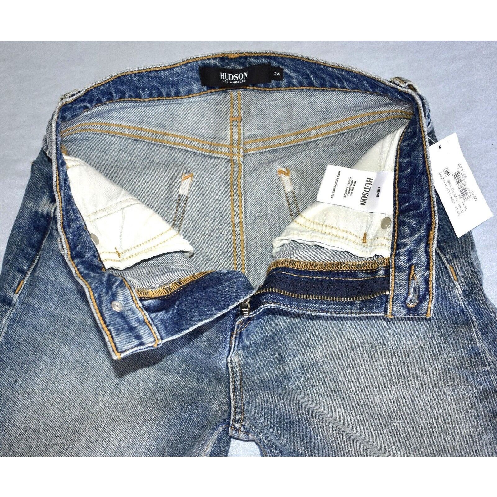 Hudson B0 NWT HUDSON Remi Splatter Hi Rise Straight Jeans 24 $215 Size 24" / US 00 / IT 34 - 5 Thumbnail