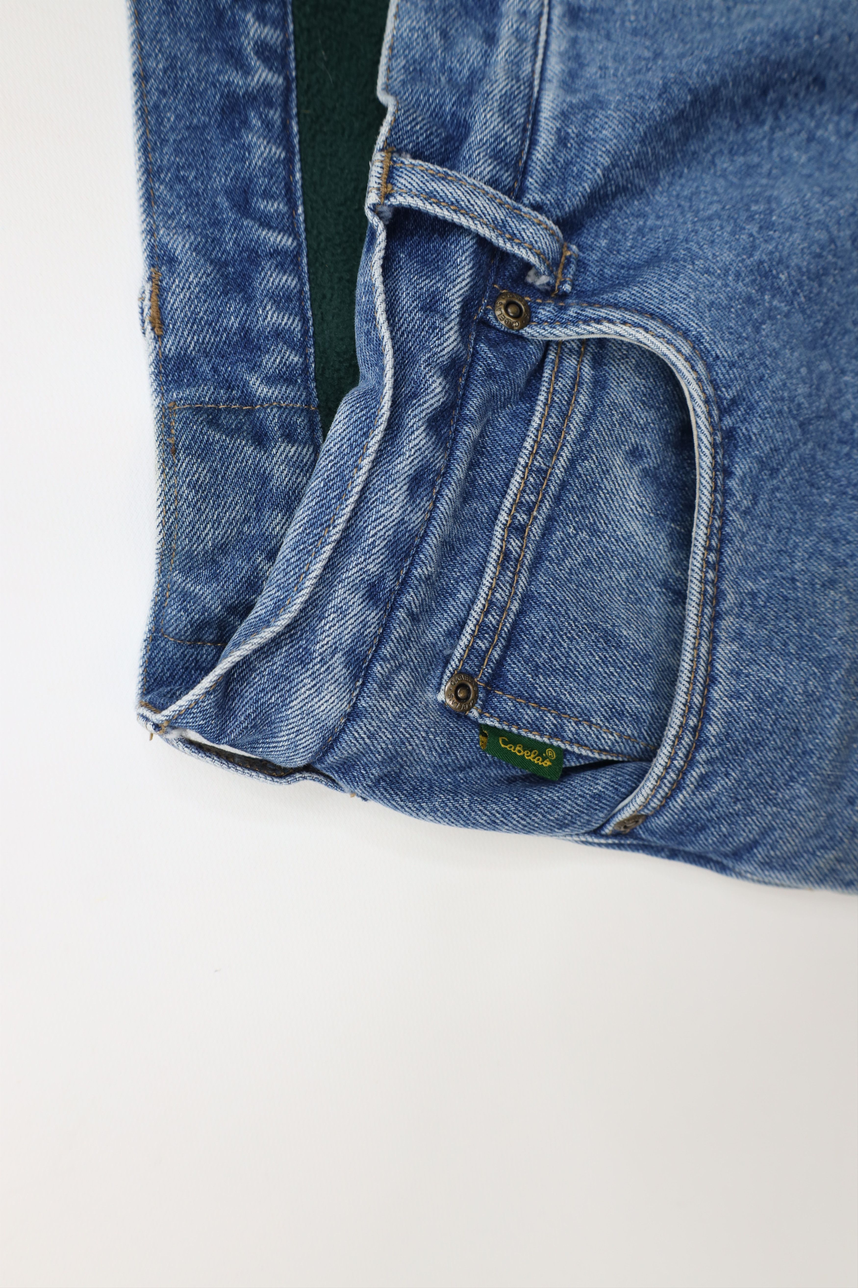 Cabelas Vintage Cabelas Fleece Lined Heavyweight Denim Jeans Blue Size US 36 / EU 52 - 9 Thumbnail