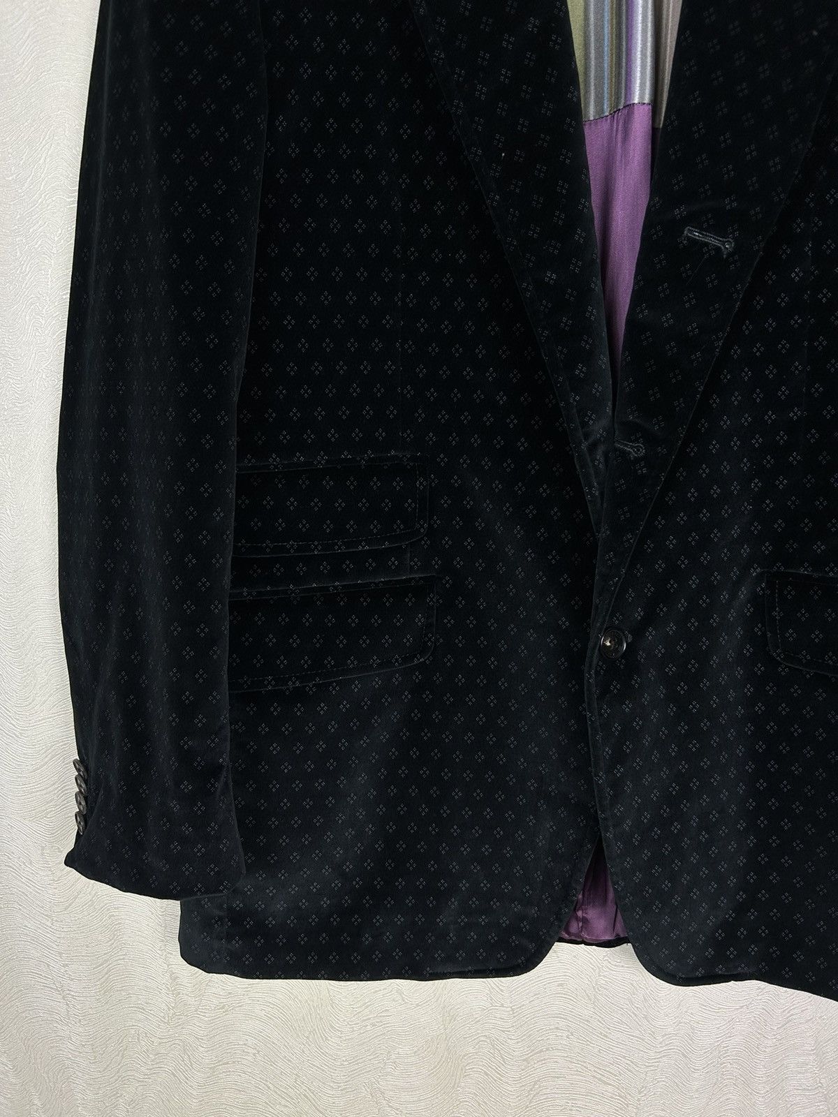 Designer × Etro ETRO Briseide Velour Abstract Pattern Velvet Blazer Luxury Size 40R - 3 Thumbnail