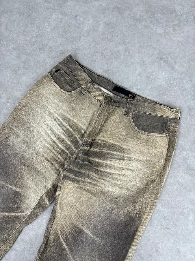 Just Cavalli SS2004 Cavalli Taupe Sand Vitality Overprint Pants Size 28" / US 6 / IT 42 - 5 Thumbnail