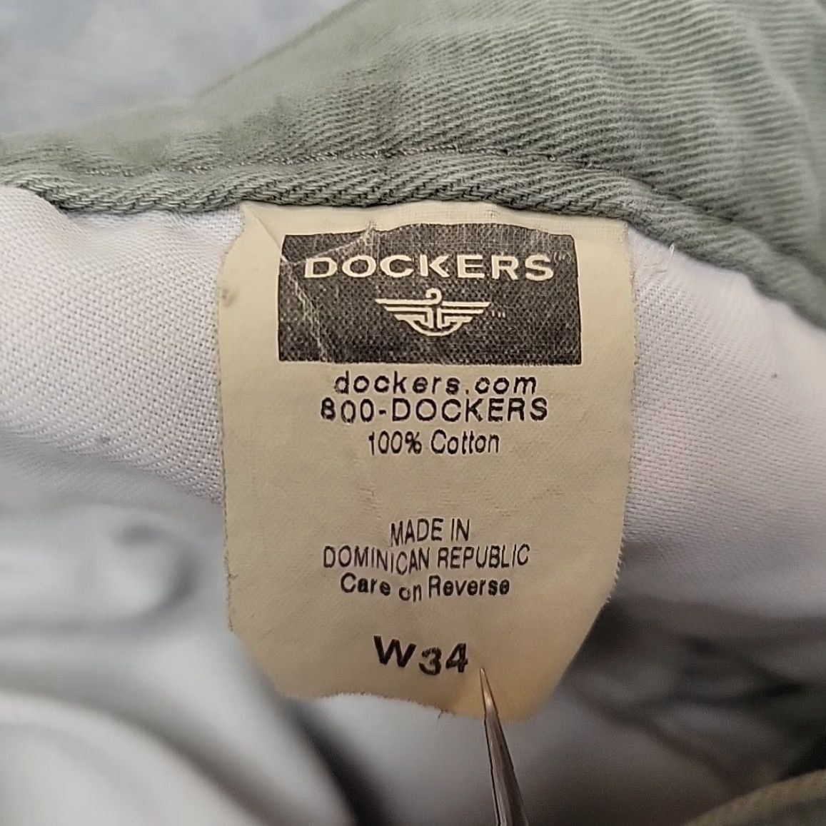 Dockers VTG Dockers Shorts Mens 34 Green Cargo Flat Front 100% Cotton Twill Work Chino Size US 34 / EU 50 - 5 Thumbnail